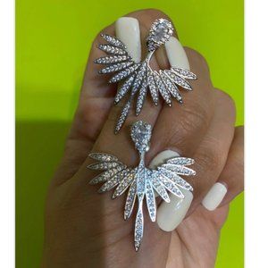 Crystal Wings Drop Earrings